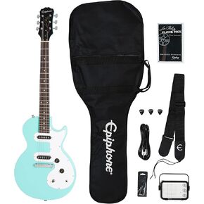 Epiphone Les Paul Melody Maker Starter Pack | Includes Mini Amp, Gigbag, Tuner, Picks, and Strap - Pacific Blue in Kuwait