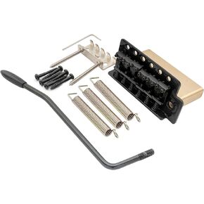 Musiclily Pro 52.5mm Vintage 6-Screw Tremolo Bridge 36mm Solid Brass Block for Squier Strat Style Electric Guitar, Black