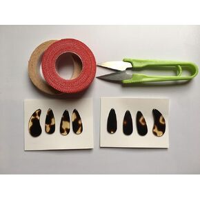 Guzheng Nail Jewelry Nail Cover Banjo or Ukulele Tape Cotton Guzheng Guitar Lute Finger Nail Tape Portable Kite String Instrument Parts Accessories Nail Tape Roll 4pcs (Guzheng nail)