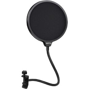 يوتو قناع ميكروفون بوب فلتر ستوديو للزجاج الامامي مع عنق اوزة مرن ومشبك لبلو يتي والصوت تكنيكا وجميع الميكروفونات in Kuwait