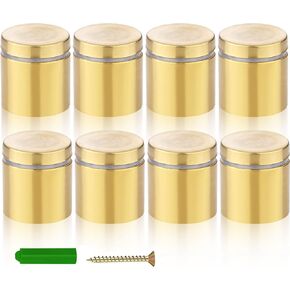 Eagles Sign Holders Standoff Screws, 8PCS (1 x1 inch) Wall Standoff Holders Screws Mount Hardware Advertising Glass Acrylic Standoff Stainless Steel Nail, 25x25mm/Gold