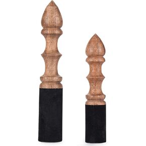 2Pcs Singing Bowl Mallet 100% Hand-Sculptured in Nepal Tibetan Singing Bowl Wooden Mallet Striker Sound Bowl Stick Meditation Accessories for Meditation Yoga Relaxation Healing Gifts