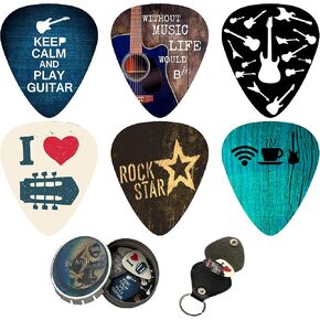 Kids Guitar Picks For Girls Pink Butterfly Christmas Gift Cool 12 Medium Celluloid Picks W/FREE BONUS Sleek Tin Box & Pick Holder. Stocking Stuffer for Girls Kids Teens Daughter Granddaughter
