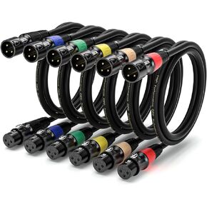 EBXYA XLR Cables 3ft 4-Packs - Standard XLR Male to Female Microphone Cable with 3-Pin Balanced Shielded XLR Speaker Cable