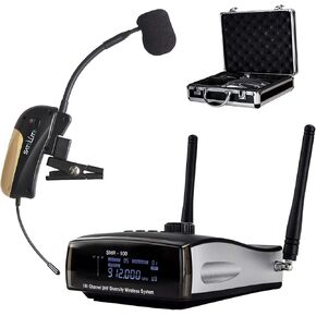 نادي القمر الصناعي SMHTA-100 | نظام أدوات لاسلكي متنوع حقيقي 100 قناة للأبواق وآلات النفخ الخشبية - تشغيل بطاريات AA المحمولة - يتضمن حقيبة حمل معدنية. in Kuwait