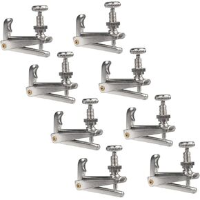 8Pcs/Set Violin Fine Tuner String Adjuster Metal Fine Tuner Violin Parts for 3/4-4/4 Violin (Black)