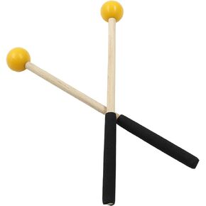 Bonsicoky 8 Inch Percussion Mallets Stick with Rubber Head and Handle，Wood Drum Mallets for Xylophone,Glockenspiel, White