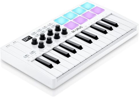 M-WAVE Wireless MIDI Controller Pads, Bluetooth Portable USB MIDI Controller with 16 MPC Drum Pads, 8 Assignable Knobs, Note Repeat, Full Level Buttons, Rechargeable battery (Black Pad) in Saudi Arabia