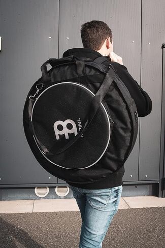 حقيبة ظهر Meinl Cymbals مقاس 22 بوصة مع حجرة Hihat مقاس 15 بوصة وجيب خارجي - نسيج عالي التحمل، أشرطة كتف مبطنة بالإضافة إلى قبضة حمل قوية، أسود، بوصة (MCB22-BP) in Saudi Arabia
