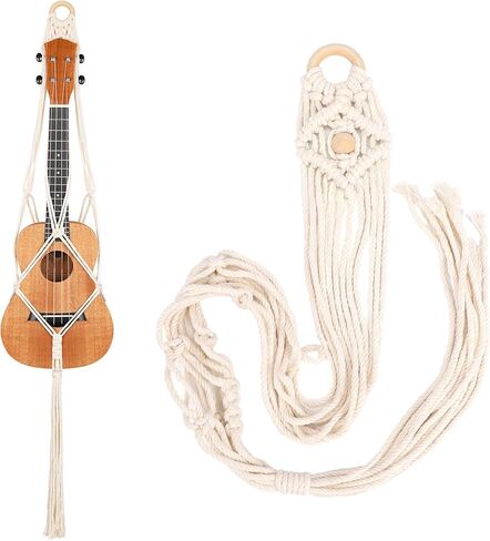 شماعة القيثارة مكرامية القيثارة حامل حامل مثبت على الحائط، شماعة القيثارة البيضاء ديكو لمجموعة بديلة لحافظة سوبرانو القيثارة (مناسبة لـ 21 بوصة) in Kuwait