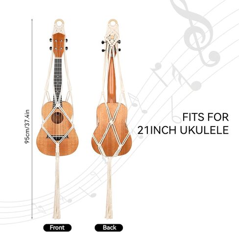 شماعة القيثارة مكرامية القيثارة حامل حامل مثبت على الحائط، شماعة القيثارة البيضاء ديكو لمجموعة بديلة لحافظة سوبرانو القيثارة (مناسبة لـ 21 بوصة) in Kuwait