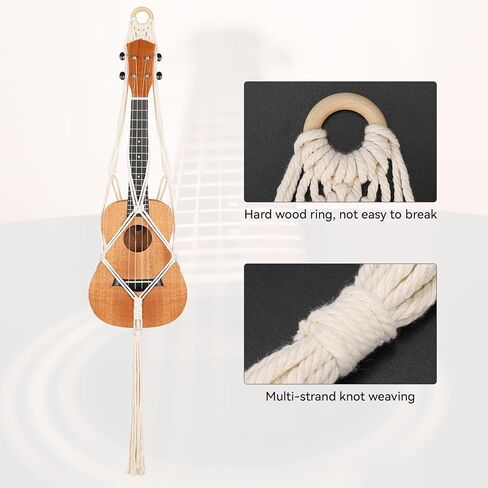 شماعة القيثارة مكرامية القيثارة حامل حامل مثبت على الحائط، شماعة القيثارة البيضاء ديكو لمجموعة بديلة لحافظة سوبرانو القيثارة (مناسبة لـ 21 بوصة) in Kuwait