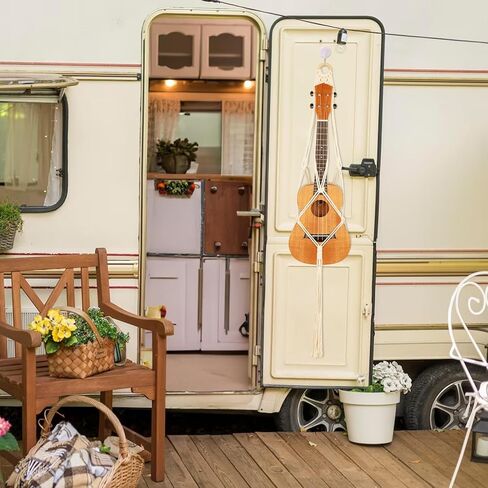 شماعة القيثارة مكرامية القيثارة حامل حامل مثبت على الحائط، شماعة القيثارة البيضاء ديكو لمجموعة بديلة لحافظة سوبرانو القيثارة (مناسبة لـ 21 بوصة) in Kuwait