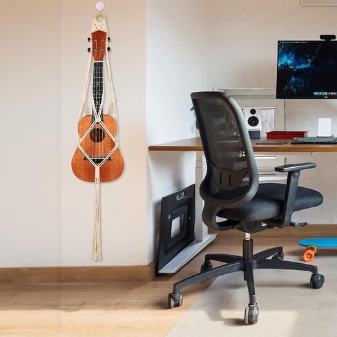 شماعة القيثارة مكرامية القيثارة حامل حامل مثبت على الحائط، شماعة القيثارة البيضاء ديكو لمجموعة بديلة لحافظة سوبرانو القيثارة (مناسبة لـ 21 بوصة) in Kuwait