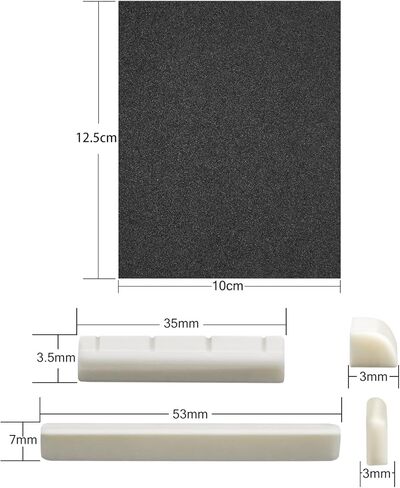 Blisstime مجموعتان من سرج العظام والجوز 3 قطع ورق رمل للقيثارة مصنوعة من عظم حقيقي in Kuwait