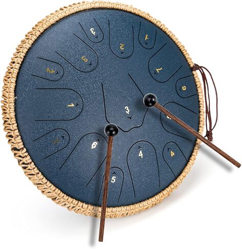 BURNING&LIN Steel Tongue Drum 13 Notes 12 Inches Handpan Drum Percussion for Meditation Yoga Musical Education Best Gift for Adult& Kids (Green) in Saudi Arabia