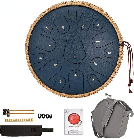 BURNING&LIN Steel Tongue Drum 13 Notes 12 Inches Handpan Drum Percussion for Meditation Yoga Musical Education Best Gift for Adult& Kids (Green) in Saudi Arabia