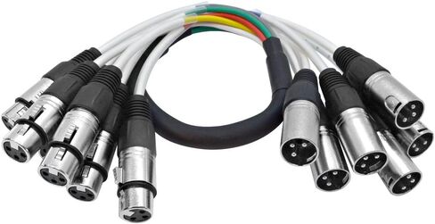 Seismic Audio - SARLX-6x2-6 Channel XLR Colored Mutil-Patch Snake Cable 2 Feet - Shielded Audio Frequency Control Cable Snake 2' in Saudi Arabia