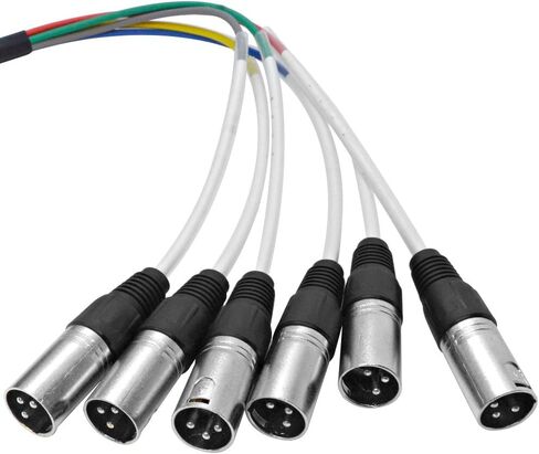 Seismic Audio - SARLX-6x2-6 Channel XLR Colored Mutil-Patch Snake Cable 2 Feet - Shielded Audio Frequency Control Cable Snake 2' in Saudi Arabia