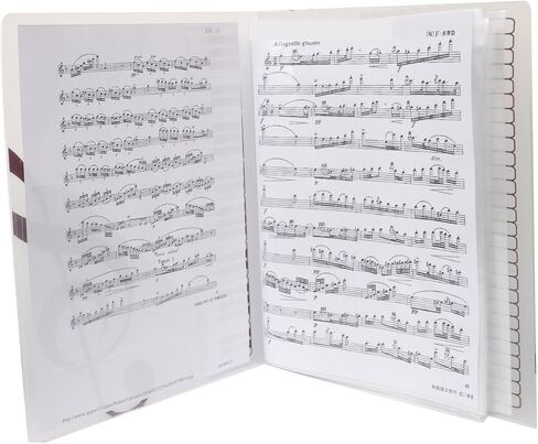 Music Sheet File Paper Storage Folder Documents Holder Blank Sheet Files Plastic A4 Size 40 Pockets (Music Sheet Black) in Kuwait