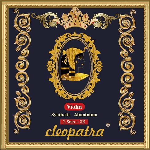 Cleopatra Handmade Violin Strings: 2 Pack + 2 Extra E. Synthetic Core, Medium Gauge, Ball End, 4/4 in Saudi Arabia