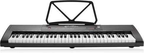 Ashthorpe 61 مفتاح بيانو إلكتروني رقمي مع مفاتيح مضيئة، مجموعة المبتدئين المحمولة تتضمن سماعات الرأس والميكروفون وملصقات الكلمات الرئيسية in Kuwait