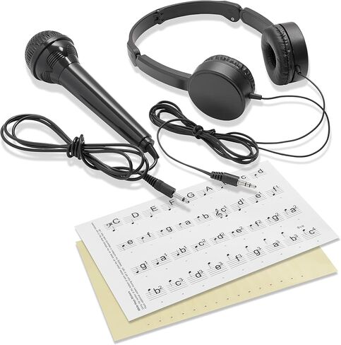 Ashthorpe 61 مفتاح بيانو إلكتروني رقمي مع مفاتيح مضيئة، مجموعة المبتدئين المحمولة تتضمن سماعات الرأس والميكروفون وملصقات الكلمات الرئيسية in Kuwait