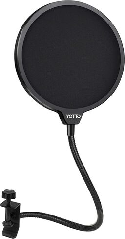 يوتو قناع ميكروفون بوب فلتر ستوديو للزجاج الامامي مع عنق اوزة مرن ومشبك لبلو يتي والصوت تكنيكا وجميع الميكروفونات in Kuwait