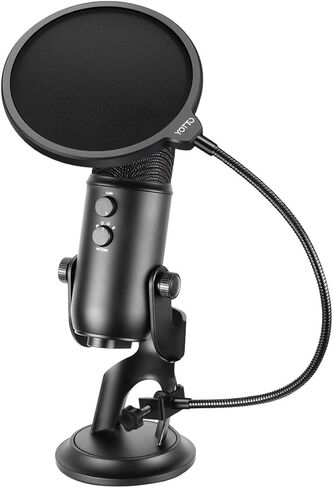 يوتو قناع ميكروفون بوب فلتر ستوديو للزجاج الامامي مع عنق اوزة مرن ومشبك لبلو يتي والصوت تكنيكا وجميع الميكروفونات in Kuwait