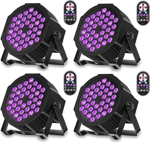 أضواء سوداء، مصباح U'King 72W 36LED للأشعة فوق البنفسجية مع توهج في الظلام لوازم الحفلات من DMX وجهاز التحكم عن بعد لإضاءة المسرح in Kuwait