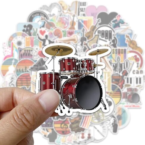 مجموعة ملصقات موسيقية اوركسترا لزجاجات المياه من الفينيل المقاوم للماء للاطفال والمراهقين ملصقات جمالية للموسيقى الكلاسيكية للابتوب والقوارير المائية والكمان - 100 قطعة in Kuwait