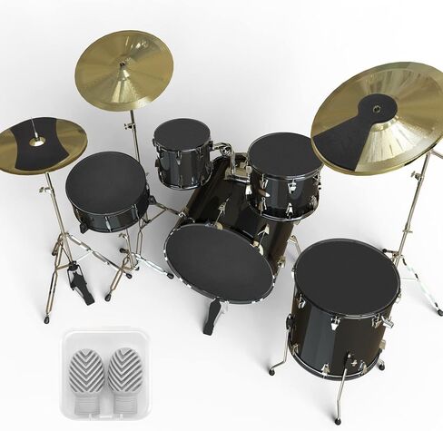 10 قطع من المطاط طبل كتم الوسادات مع قبعات الصنج هاي مجموعة طبل كاتم صوت الطبل الطبل الطبل المخمد القرع الآلات الموسيقية التبعي لممارسة الرياضة في الأماكن المغلقة في الهواء الطلق in Kuwait