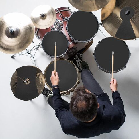 10 قطع من المطاط طبل كتم الوسادات مع قبعات الصنج هاي مجموعة طبل كاتم صوت الطبل الطبل الطبل المخمد القرع الآلات الموسيقية التبعي لممارسة الرياضة في الأماكن المغلقة في الهواء الطلق in Kuwait