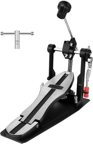 دواسة طبلة باس TENTOTEN، دواسة طبلة واحدة شديدة التحمل بسلسلة مزدوجة، دواسة ركلة 5 محامل مع خافق طبل قابل للتعديل ومفتاح طبل in Kuwait