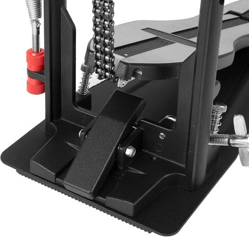 دواسة طبلة باس TENTOTEN، دواسة طبلة واحدة شديدة التحمل بسلسلة مزدوجة، دواسة ركلة 5 محامل مع خافق طبل قابل للتعديل ومفتاح طبل in Kuwait