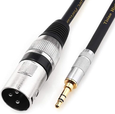 تيسينو 3.5 ملم إلى كابل XLR مقبس صغير غير متوازن 1/8 بوصة إلى XLR ذكر محول سلك ميكروفون - 3.3 قدم/1 متر in Kuwait