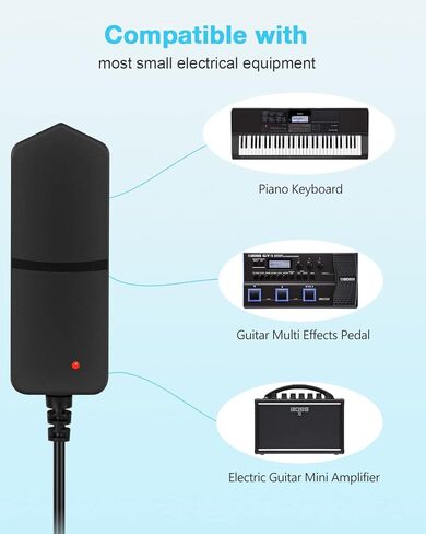 محول إمداد الطاقة Aclorol 9V DC للوحة المفاتيح Casio Zoom Guitar متعددة التأثيرات دواسة AD-5 AD-5MU AD-5MR WK-110 WK-200 LK-100 LK-220 AC/DC 9V شاحن إمداد الطاقة بدواسة الجيتار، مركز سلبي in Kuwait