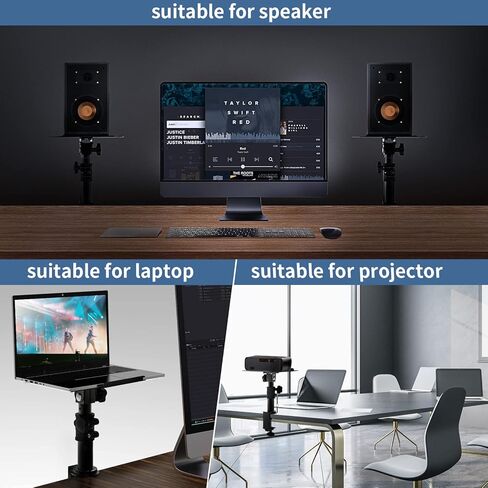 Desk Speaker Stands Pair, Starfavor Clamp-On Adjustable Speaker Stand for Studio Monitors,Bookshelf Speakers, Surround Sound Speaker - SS-01 in Kuwait