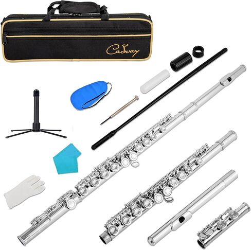 Cadway New C Flutes فتحة مغلقة 16 مفتاح فلوت للأطفال المبتدئين أداة فلوت للطلاب مع مجموعة تنظيف، حامل، قفازات، قضيب ضبط، حقيبة حمل، (أحمر عتيق) in Kuwait