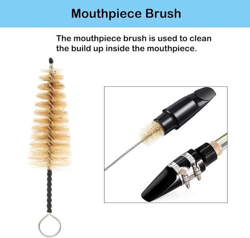 10-in-1 Saxophone Cleaning Kit, Alto Saxophone Cleaner Kit Including Sax Cleaning Cloth, Mouthpiece Brush, Mini Screwdriver Cleaning Cloth for Flute and Wind & Woodwind Instrument in Kuwait