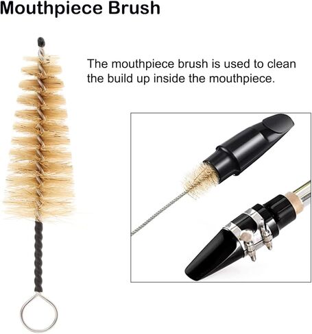 مجموعة تنظيف ساكسفون 10 في 1، مجموعة تنظيف التو ساكس تتضمن قطعة قماش تنظيف ساكس وفرشاة للفم وقطعة قماش تنظيف صغيرة لمفك البراغي لادوات الرياح والرياح الخشبية in Kuwait