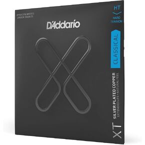 D'Addario Guitar Strings - XT Coated Classical Guitar Strings - XTC46FF - Silver Plated Copper, XT Dynacore, Carbon Trebles - Hard Tension