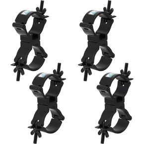 4 Pack Dual Swivel Clamp Turn As Needed Two 360 Degree Clamps, Lighting Truss Swivel Coupler DJ Light Clamps, Fit for 1.88-2 Inch (48-51mm) OD Tube/Pipe, Heavy duty 220lbs, TUV Certificated, Black
