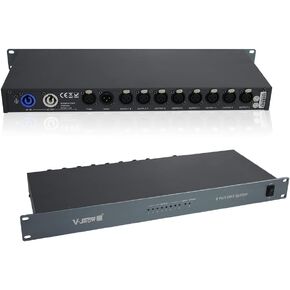 V-Show Universal DMX512 Optical Splitter - 8port DMX Splitter DMX512 8CH DMX Splitter Stage Lights Signal Amplifier Splitter 8 Way DMX Distributor (8 Port DMX Splitter)
