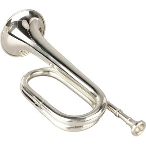 Military Bugle C Key Brass Cavalry Trumpet with Mouthpiece for Marching Band Beginners Gifts (Gold)