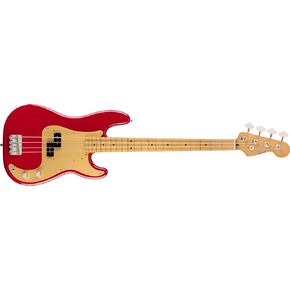 حزمة Fender Vintera 50s Precision Bass، داكوتا ريد + موستانج مايكرو أمبير + حامل معلق + كابل + مجموعة العناية in Kuwait