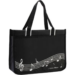 Piano Key Musical Note Shoulder Bag,Music Tote Handbag,Waterproof Nylon Cloth Womens Reusable Shopping Bags Travel bag