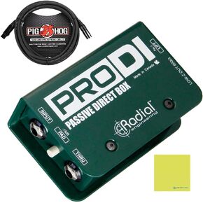 حزمة الصندوق المباشر للأداة السلبية ProDI من Radial Engineering مع كابل ميكروفون Pig Hog وقطعة قماش لتلميع الصوت السائل in Saudi Arabia