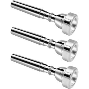 3Pack Trumpet Mouthpiece 3C 5C 7C Trumpet Accessories, Brass Trumpet Mouthpiece Set Suitable for Beginners and Professional Players （Gold）