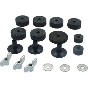 18 Pieces Cymbal Replacement Accessories Cymbal Felts Hi-Hat Clutch Felt Hi Hat Cup Cymbal Stand Sleeves Cymbal Felts with Cymbal Washer & Base Wing Nuts in Kuwait
